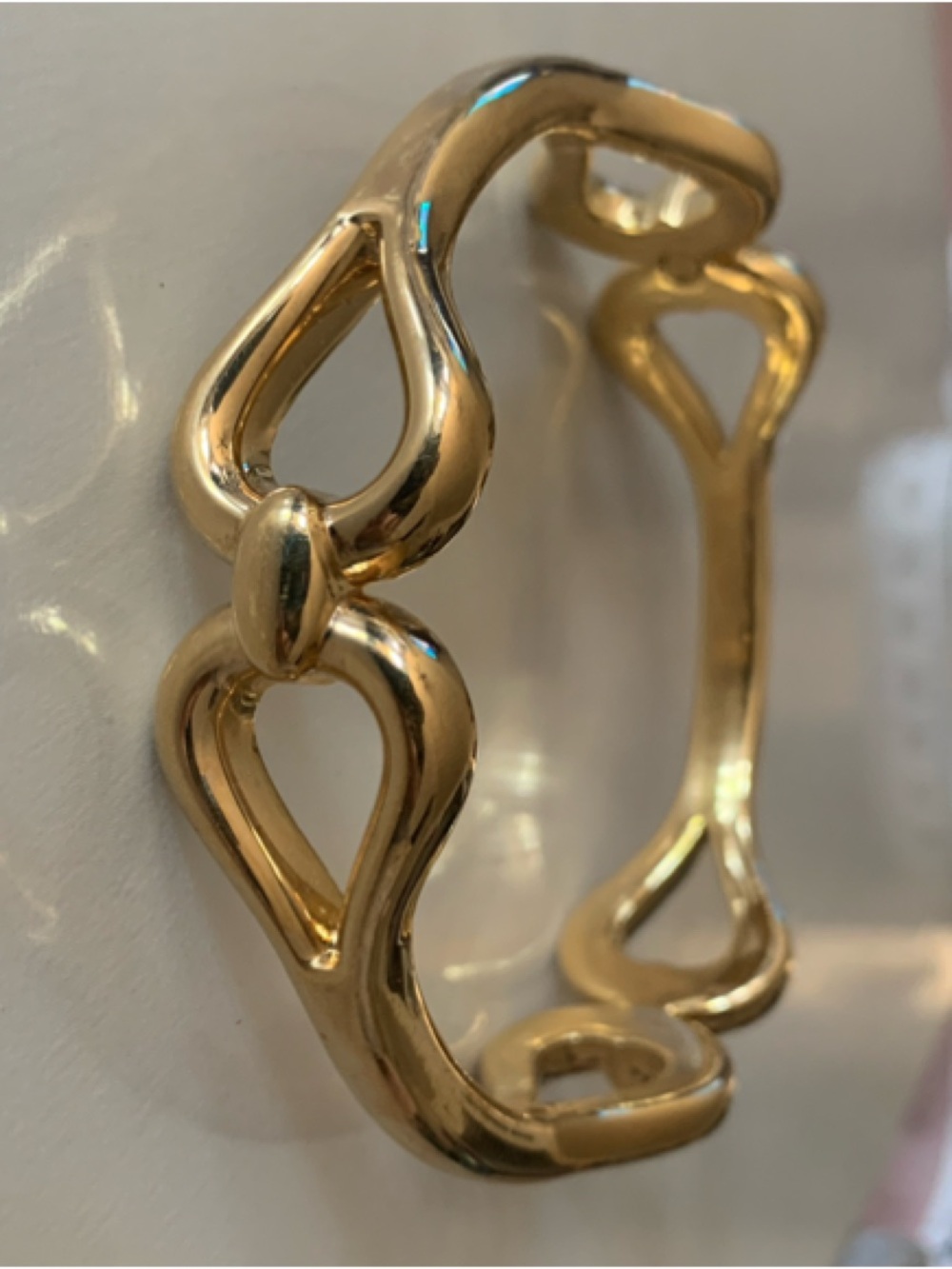 Milor Italy Vintage 14K Yellow Gold Resin Link-Style Bangle Bracelet